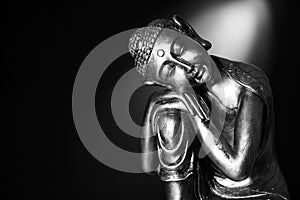 Black and white Buddha statue