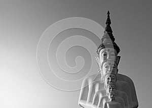 Black and White of Buddha Statues