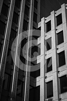 Black and white building and windows