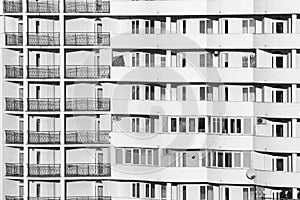 Black and white building windows