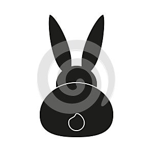 Black and white bunny back silhouette