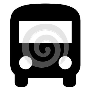 Black and white bus icon