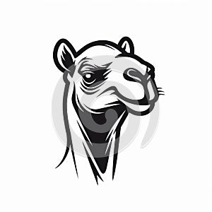 Black And White Camel Logo On White Background photo