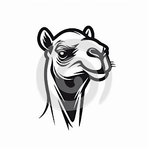 Black And White Camel Logo On White Background