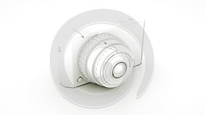 Black and White Camera. 3D illustration