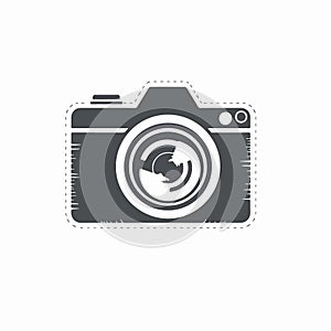 Black and White Camera Icon for Media Features