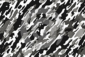 Black and white camouflage repeats seamless. Masking camo. Classic clothing print. monochrome seamless pattern