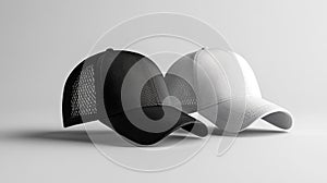 Black and White Caps Generative AI