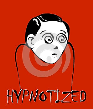 Illustration of hypnotized man photo