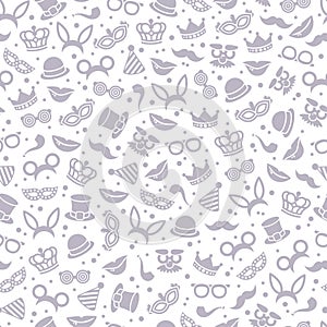 Black and white carnival seamless pattern