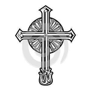 christian cross Wing vector drawing Blak illustration photo