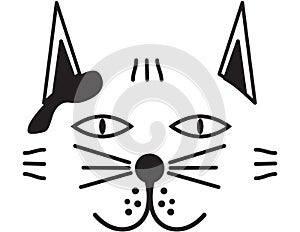 Black White Cat Head Background