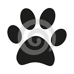 Black and white cat paw footprint silhouette