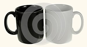 Black and white ceramic mug
