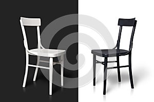 Black and white chairs photo