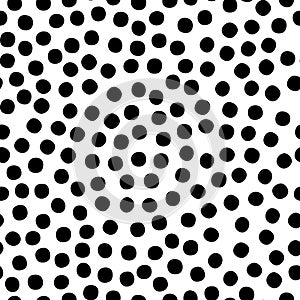 Black and white chaotic dots abstract seamless pattern, vector