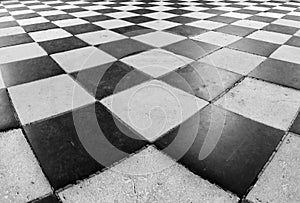 Black and White Checker Floor Tile Pattern