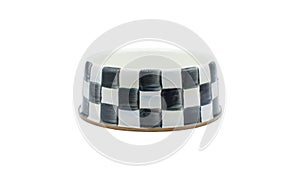 Black and white checkered cat or dog water or food bowl Courtly Check Medium Pet Dish for medium to large size canine or feline,
