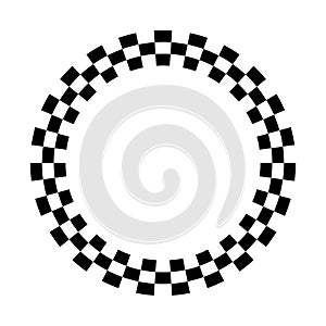 Black and white checkered circle frame