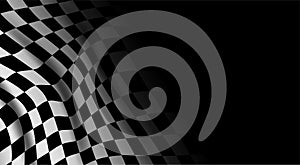 Black and white checkered flag background.