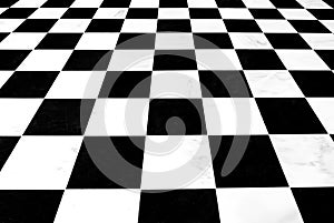 Black and white checkered floor