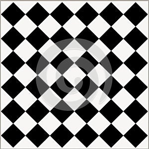 Black And White Checkered Pattern Tile - Large Canvases, Angular Shapes