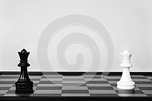 Black and White chess game. A move to kill. Refer to business strategy and competitive concept