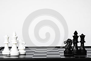 Black and White chess game. A move to kill. Refer to business strategy and competitive concept