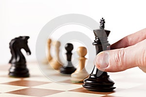 Black and white chess pieces