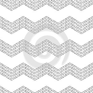 Black and white chevron grunge geometric seamless pattern, vector