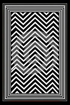 a black and white chevron pattern on a black background