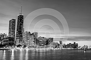 Black and White Chicago Skyline