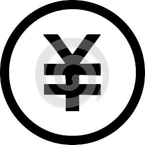 Black and white Chinese currency symbol 1