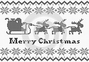 Black and white Christmas knit greeting card
