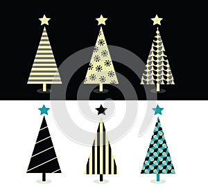 Black & white christmas tree design
