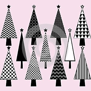 Black and White Christmas Tree set