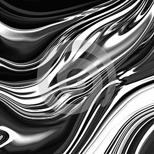 Black and white chrome contrasting abstract background. Liquid texture of oil and bezin photo