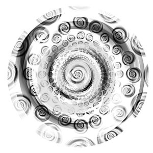 Black and White Circle Swirls