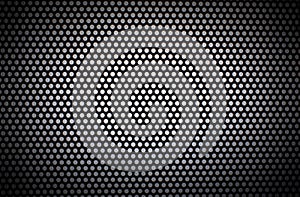 Black-white circle with white holes and dark vignetting