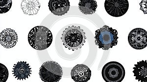 Black and White Circular Designs