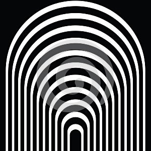 Black and white circular lines tunnel.