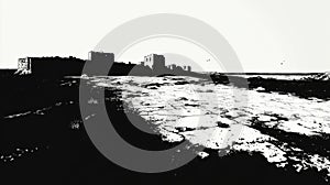 Black And White Cityscape Silhouette