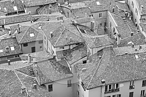 Black and White Cityscape view from Due torri