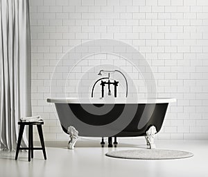 Bianco e nero classico vasca da bagno 
