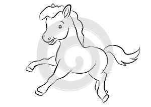 Black and White Clipart Horse photo