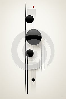 A black and white clock with a red dot on it.