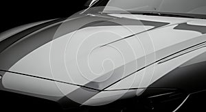 A black and white close up of a luxury car hood background