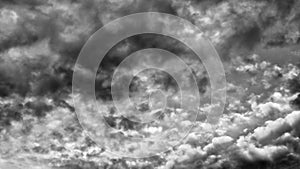 Black and white clouds and sky