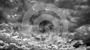 Black and white clouds and sky
