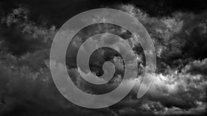 Black and white clouds and sky